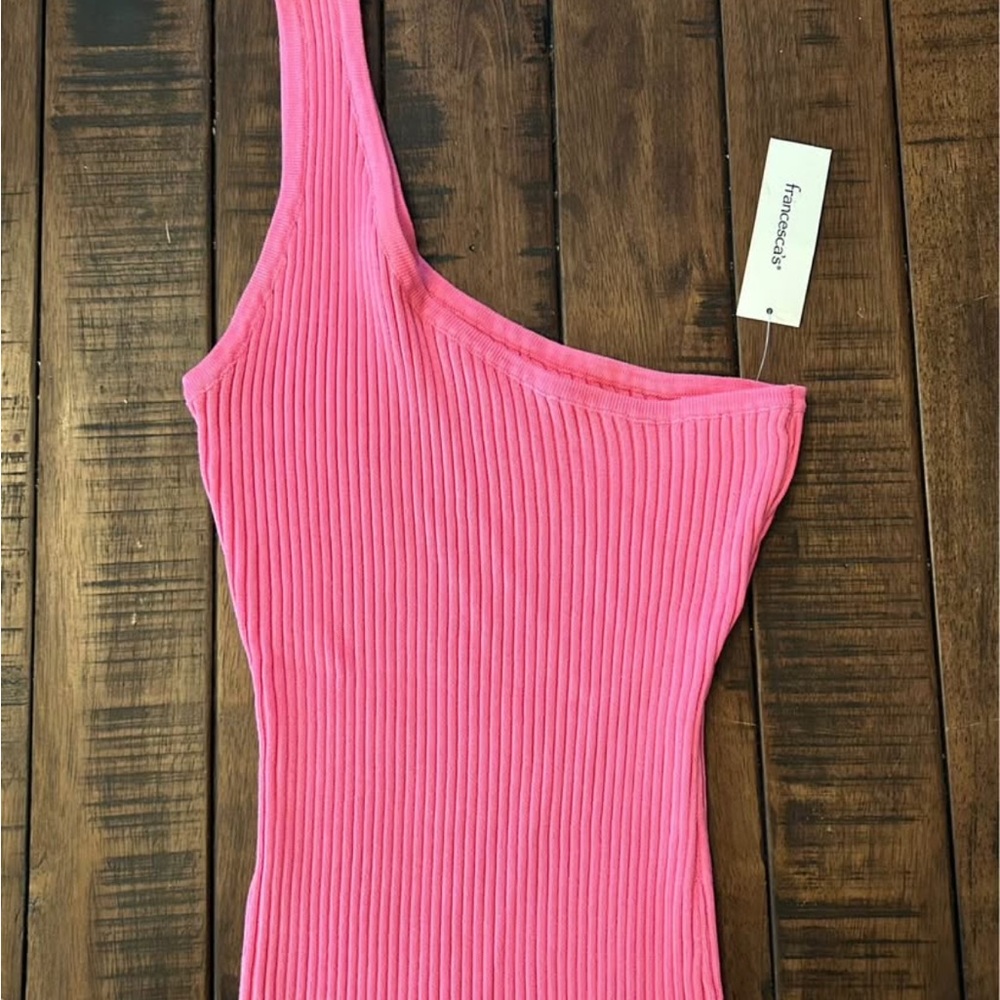 One shoulder pink body-con dress